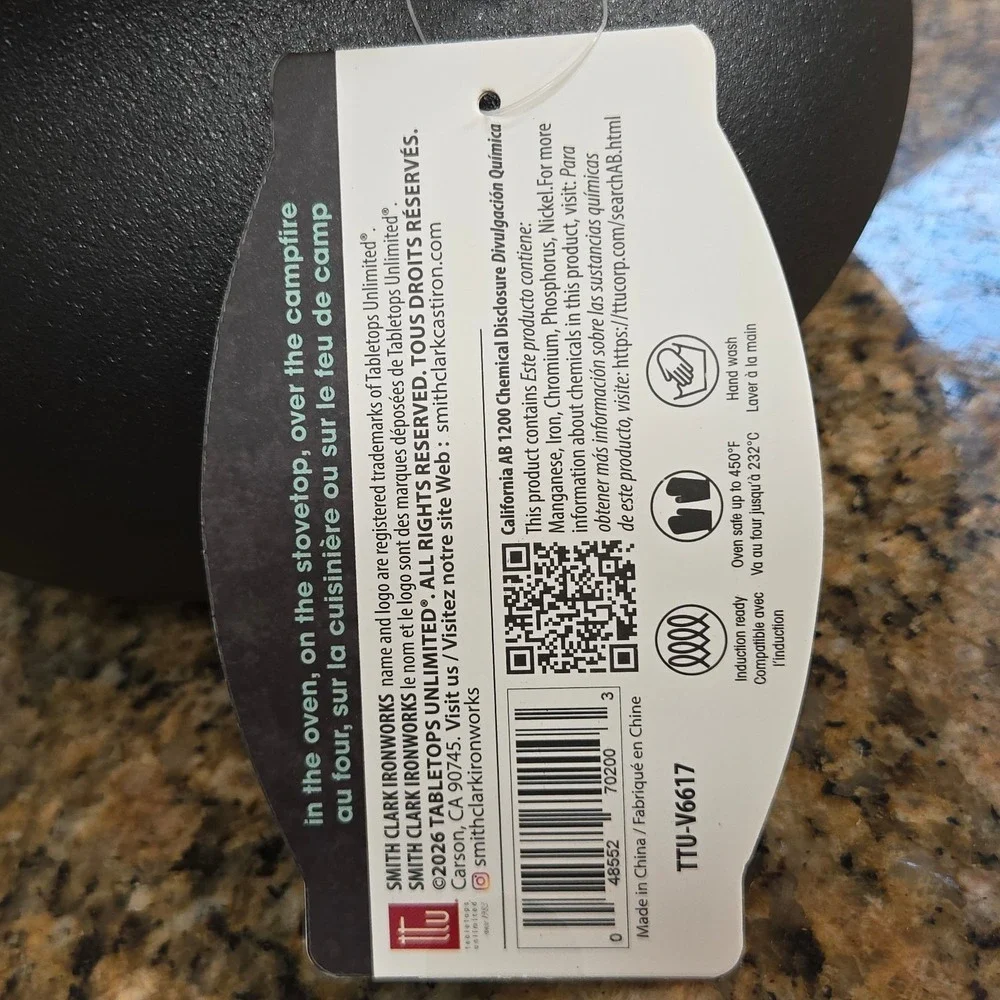 Smith and Clark Cast Iron Cauldron 4 QT BLACK 2026 Halloween Pre Seasoned